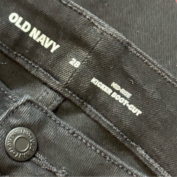 👖Old Navy Black Jeans NWT 28W Regular Mid-Rise Kicker Boot-Cut - Picture 2 of 12